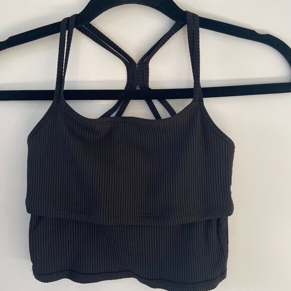 Carbon38 Ribbed Strappy Sporty Tank | Size Small | Black - Picture 5 of 5